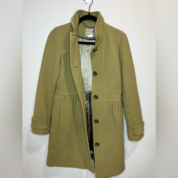 J.Crew Double Cloth Coretta Coat in Olive Green